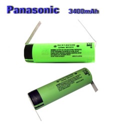 Επαναφορτιζόμενη μπαταριά Panasonic NCR 18650B 3400 mAh με λαμάκια